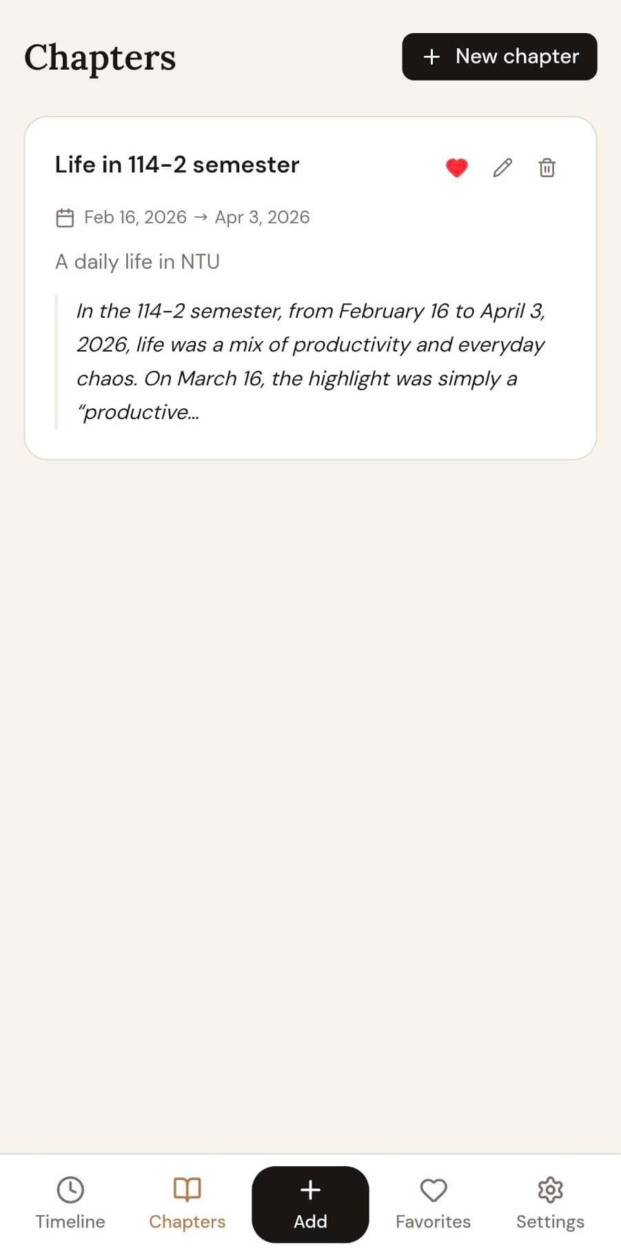 Chapters list with AI-generated summaries